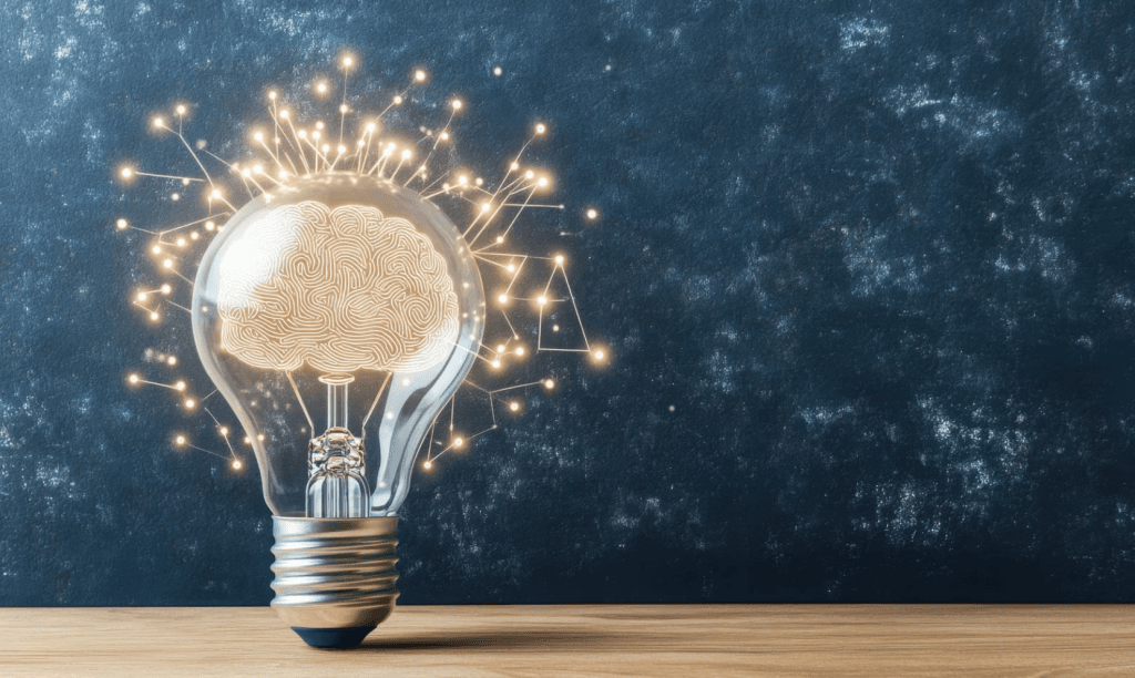 Fi Group by EPSA - Illuminated brain idea concept, innovation strategy